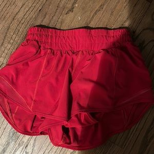 Red hottie hot lulu lemon shorts size 2